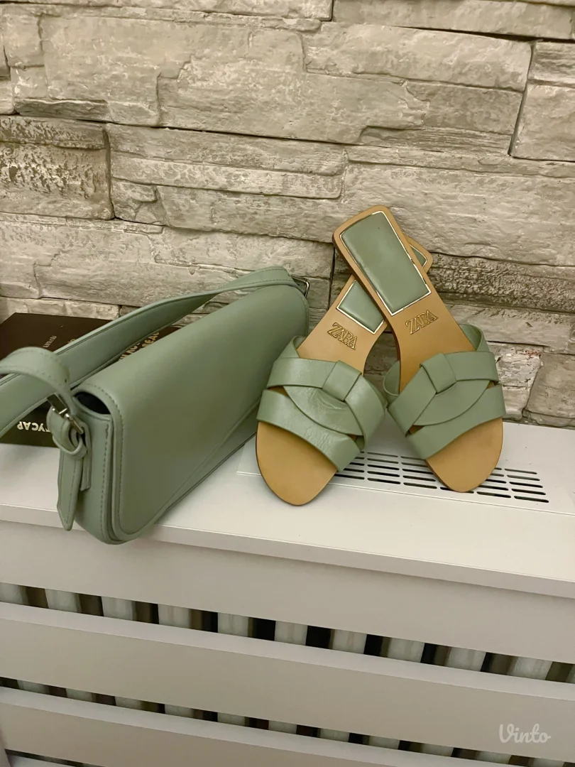 Zara kozne papuce i torba Br.40