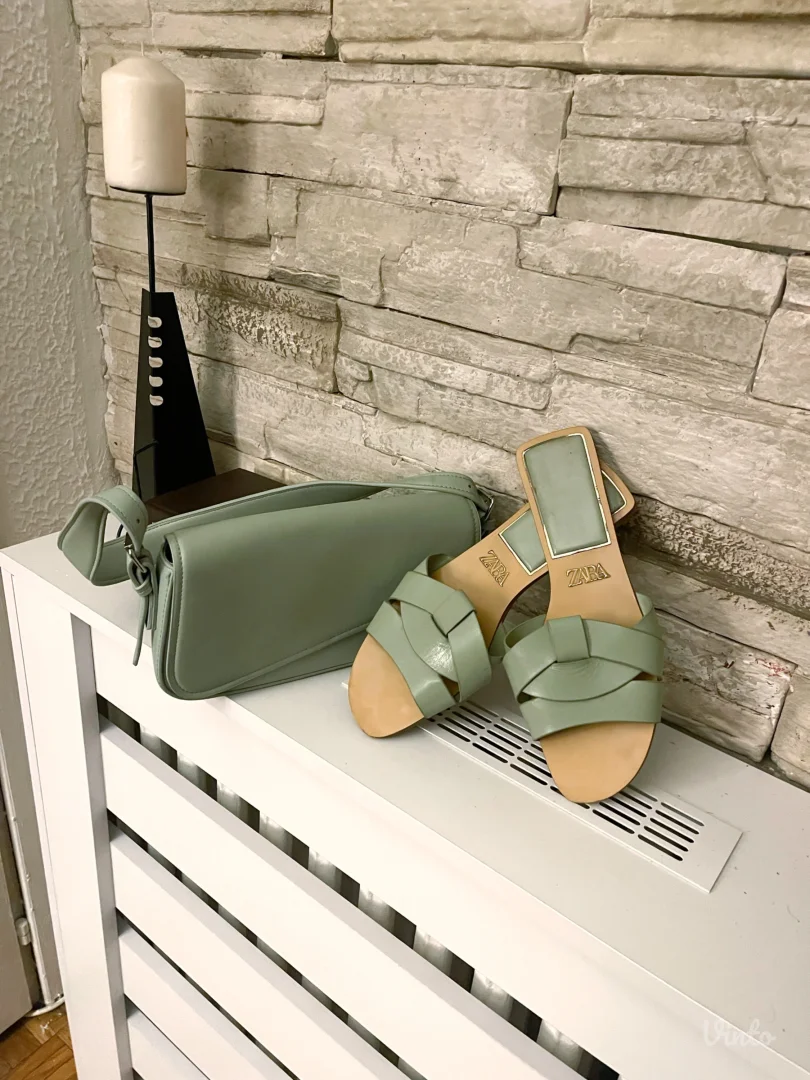 Zara kozne papuce i torba Br.40