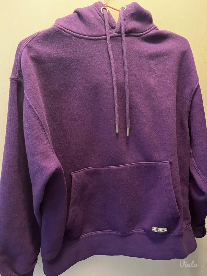 Pull&Bear topao, ljubičasti duks sa kapuljačom