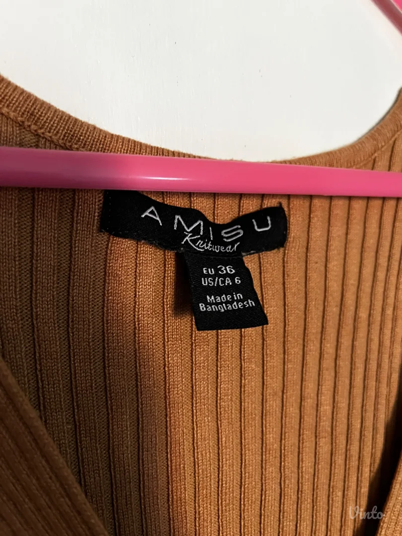 Kamel pletena haljina na preklop