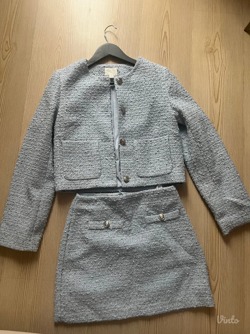 H&M baby plavi komplet od buklea