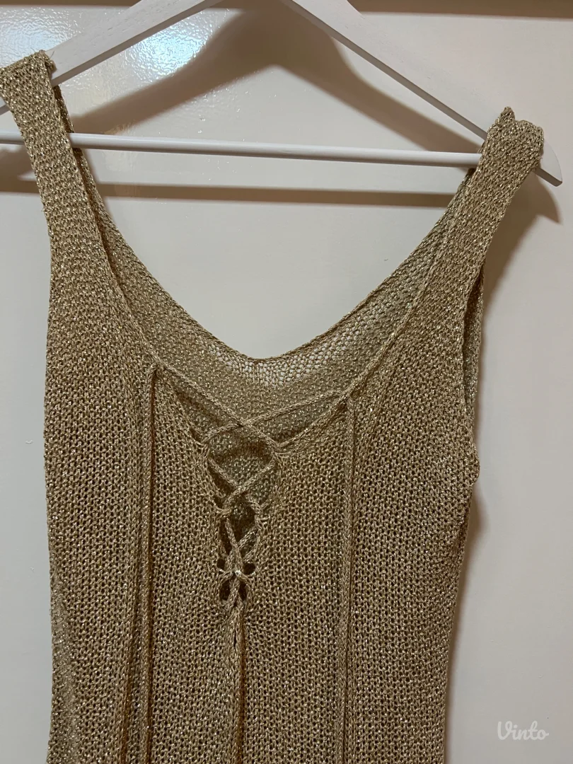 Butik -plažna haljina od zlatnih niti