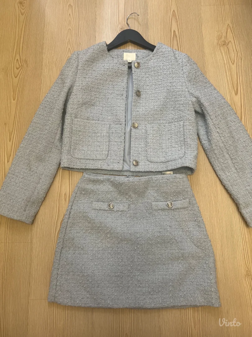 H&M baby plavi komplet od buklea