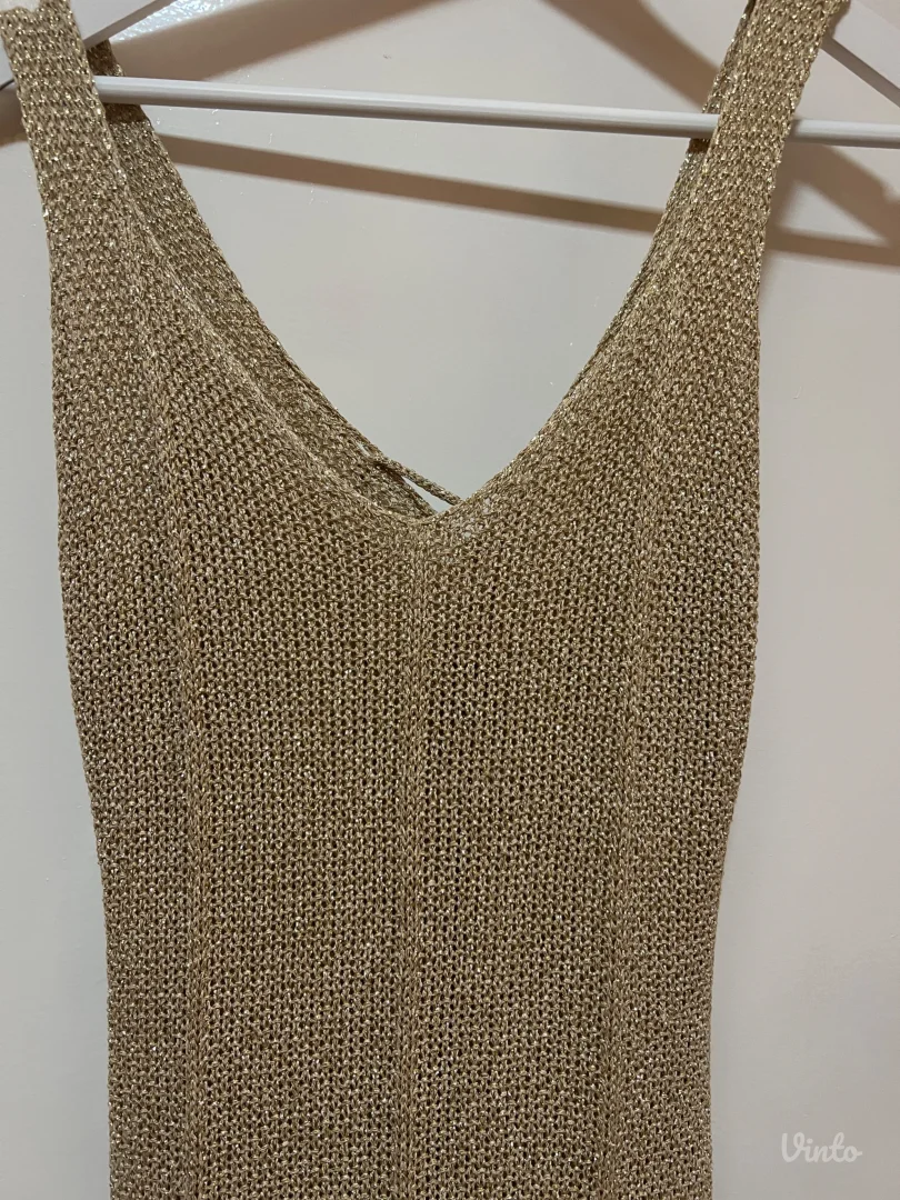 Butik -plažna haljina od zlatnih niti