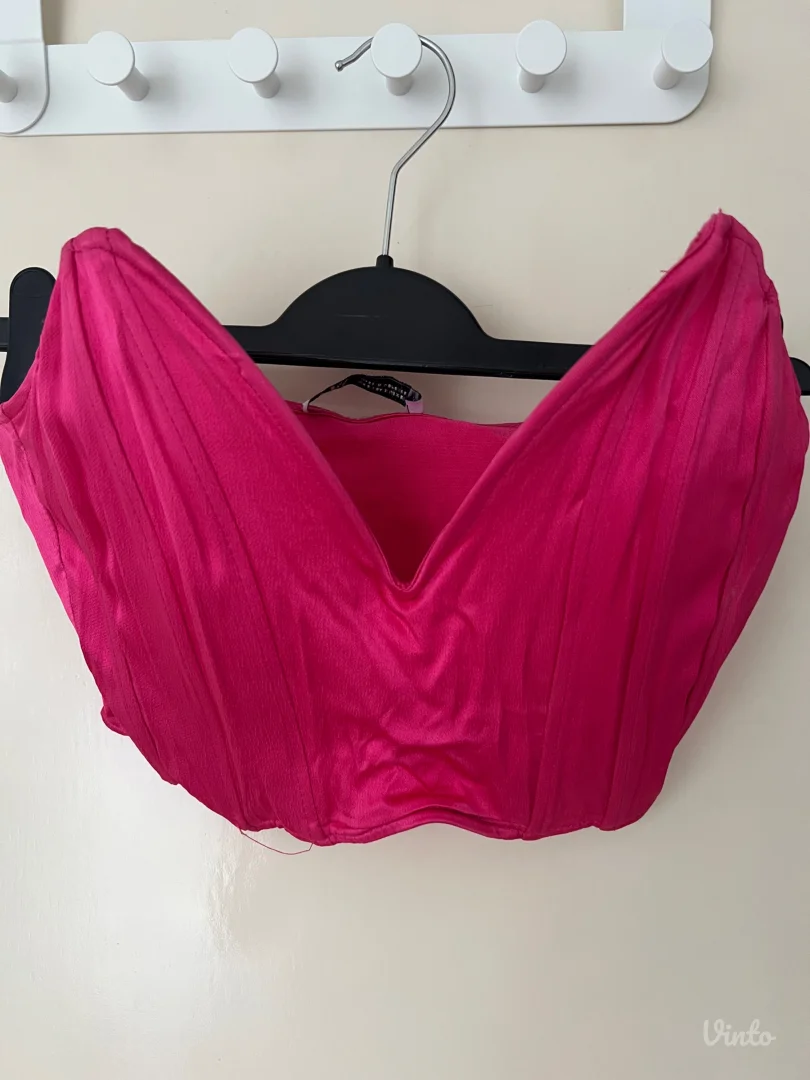 Zara satenski korset - pink boje