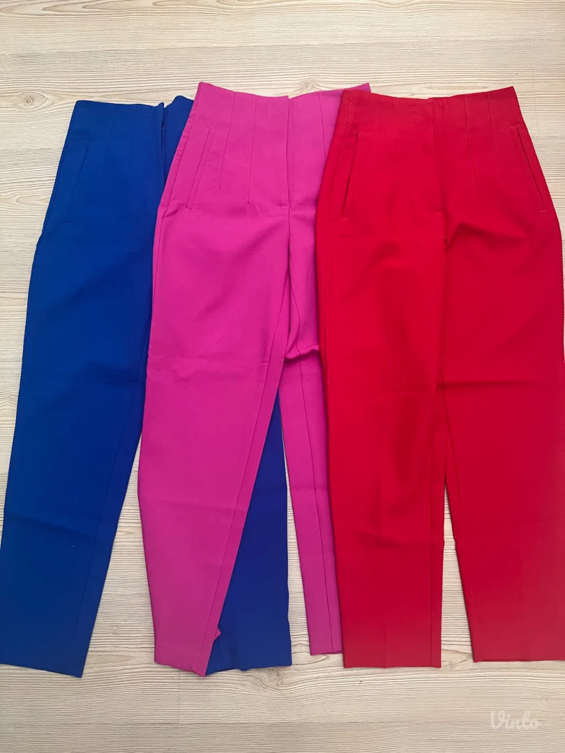 Zara pantalone visokog struka u više boja