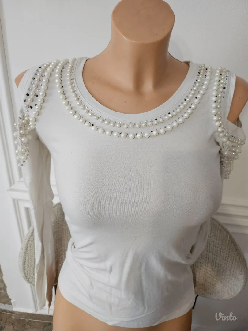 Zenska tanja bluza sa biserima
