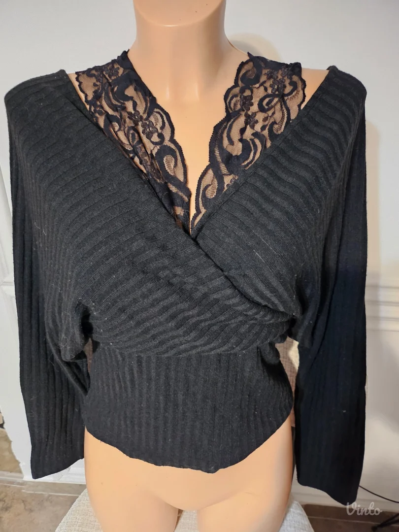 Zenski tanji dzemper sa cipkom