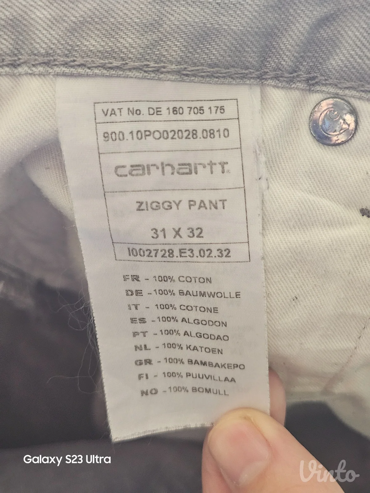 Carhartt Ziggy Pant Muške Farmerke W31 L32 Sive Original