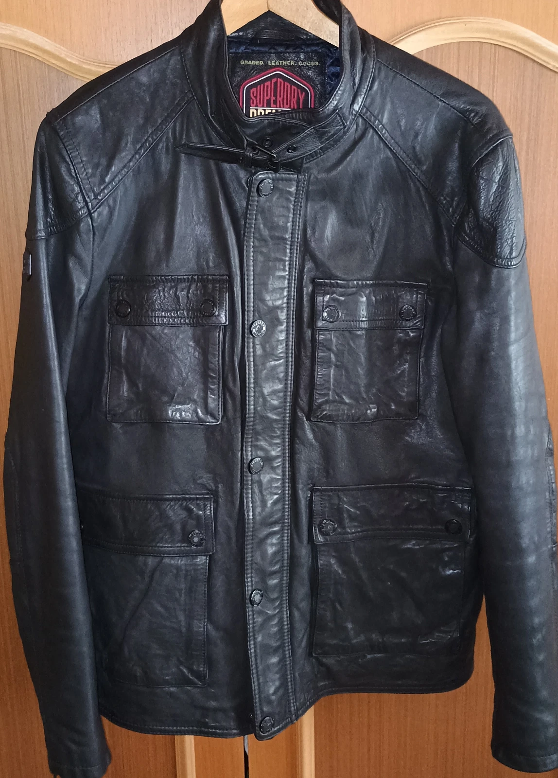 SUPERDRY Premium kožna jakna vel. L - ORIGINAL