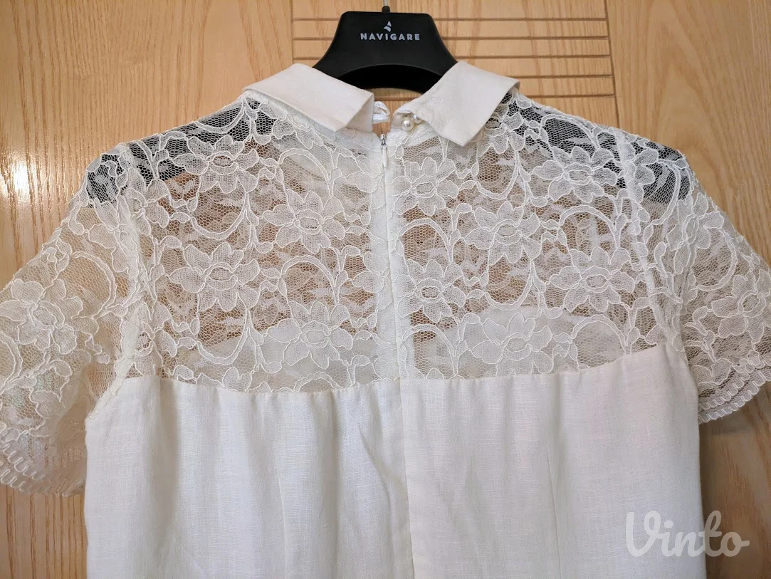 Lanena haljina MONA – bela, broj 40