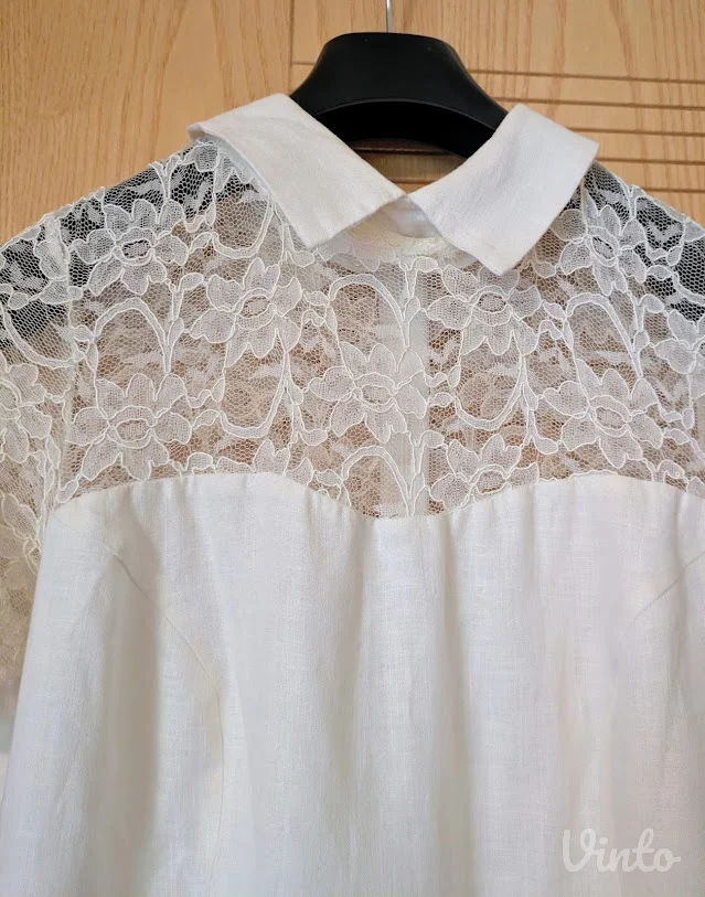 Lanena haljina MONA – bela, broj 40