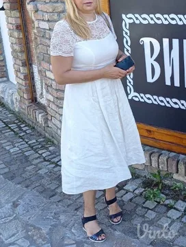 Lanena haljina MONA – bela, broj 40