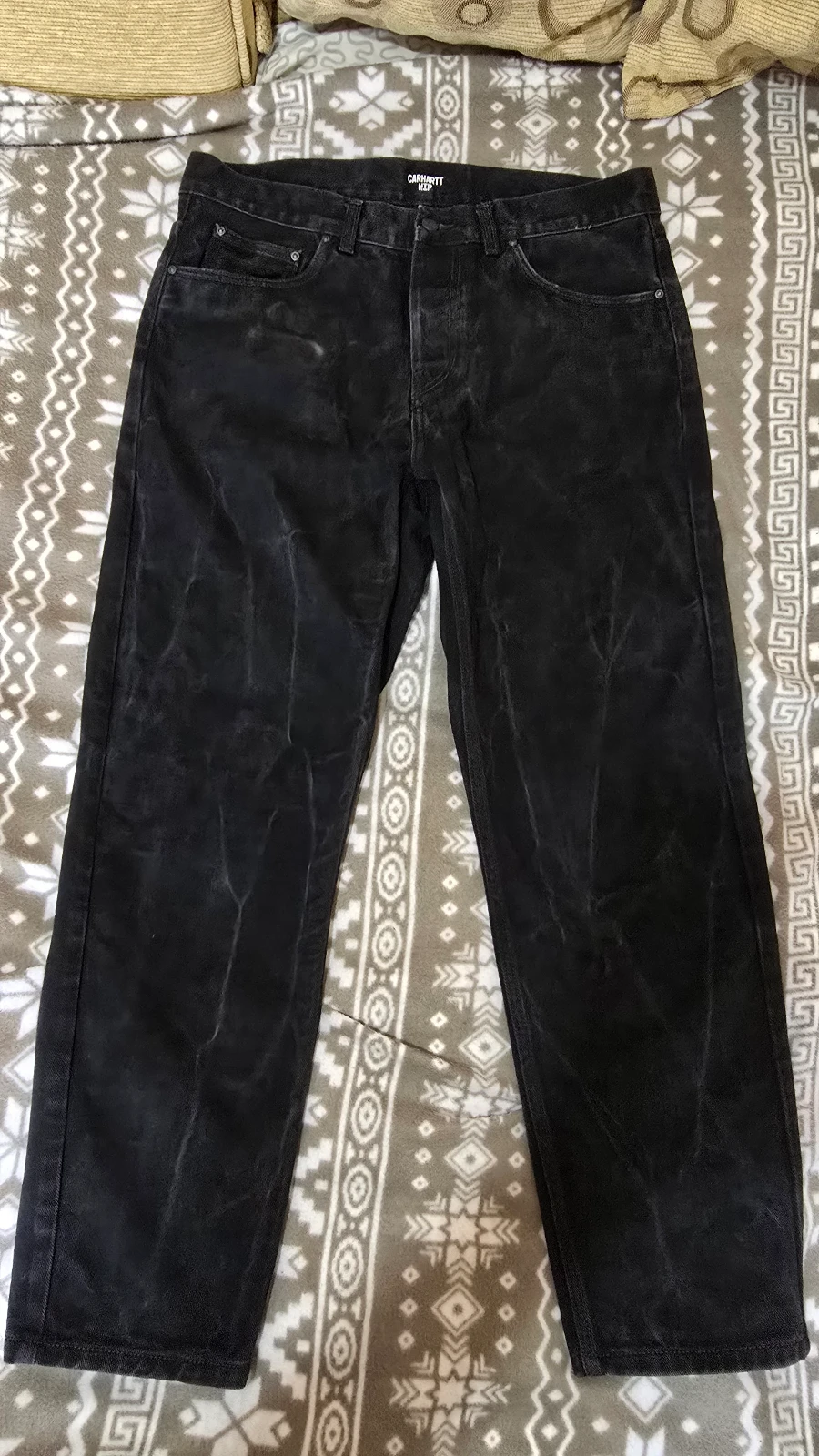 Farmerke Carhartt WIP Washed Black Denim