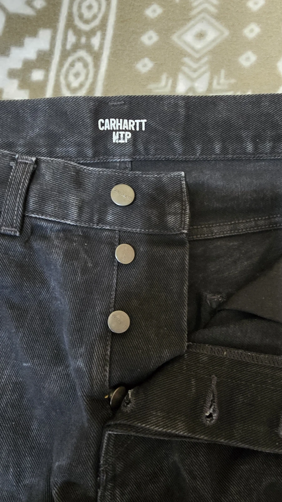 Farmerke Carhartt WIP Washed Black Denim