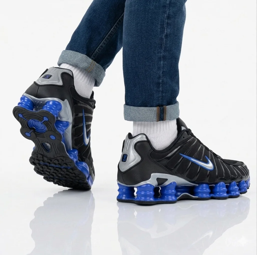 Nike Shox TL Black/Metallic Silver/Lyon Blue