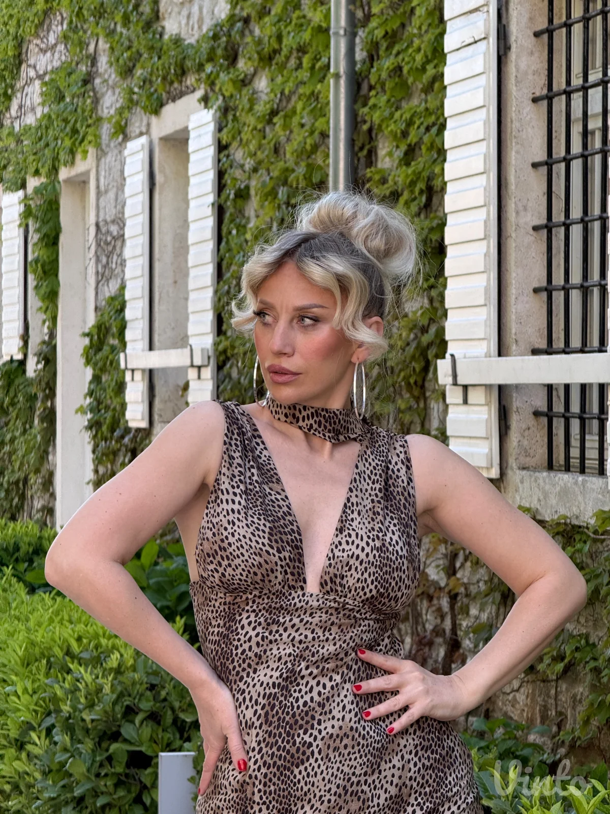 Leopard print duga haljina