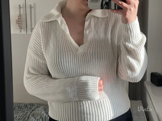 Beli džemper sa V izrazom - LC WAIKIKI