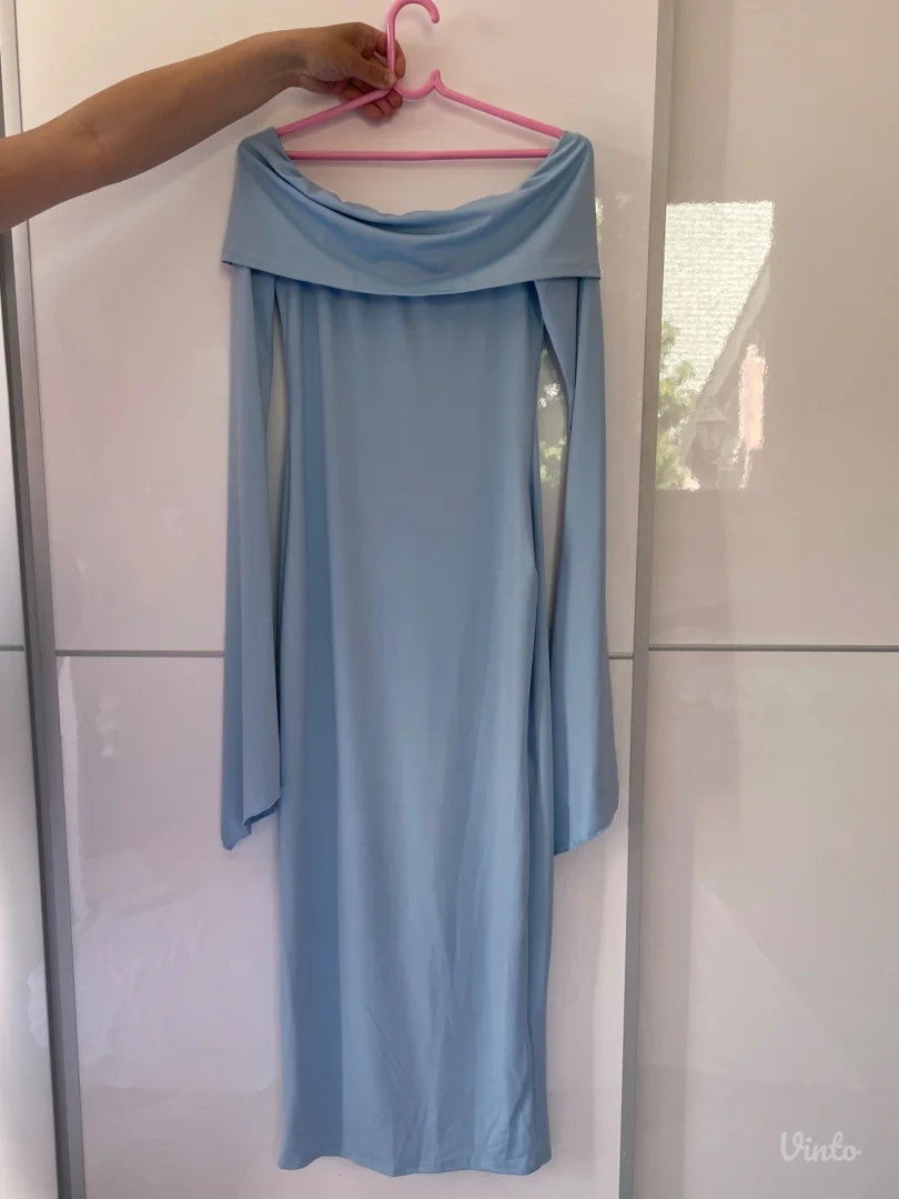 Maturska svečana haljina nebo plava M/L NOVO