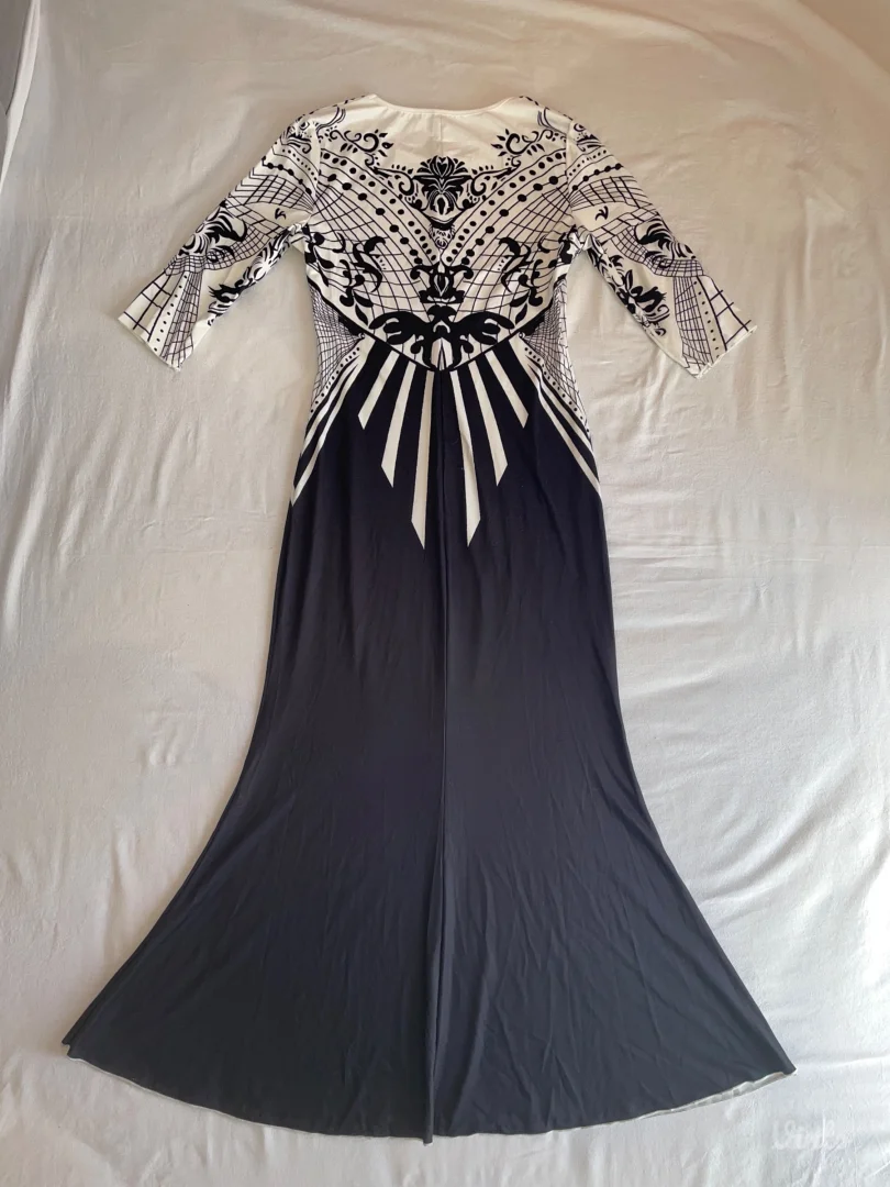 Svečana haljina crna-bela L\XL NOVO
