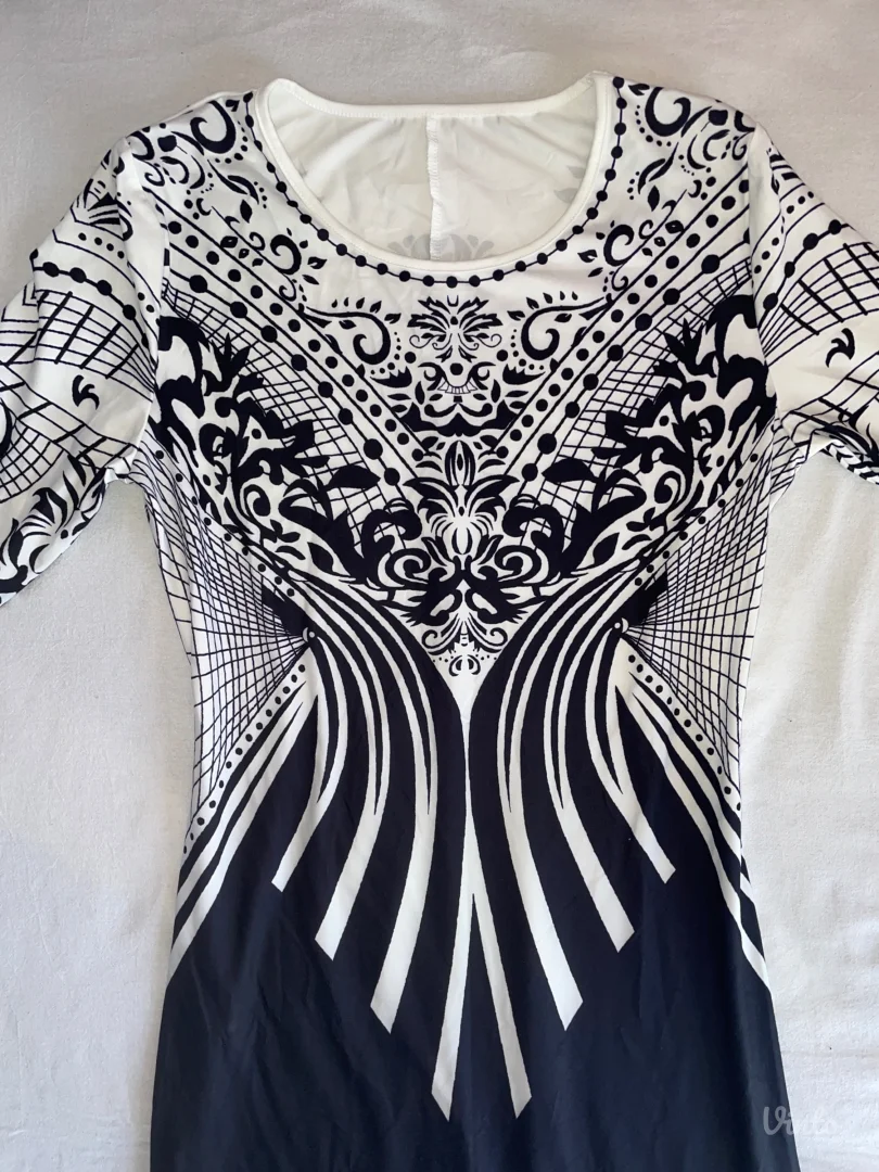 Svečana haljina crna-bela L\XL NOVO