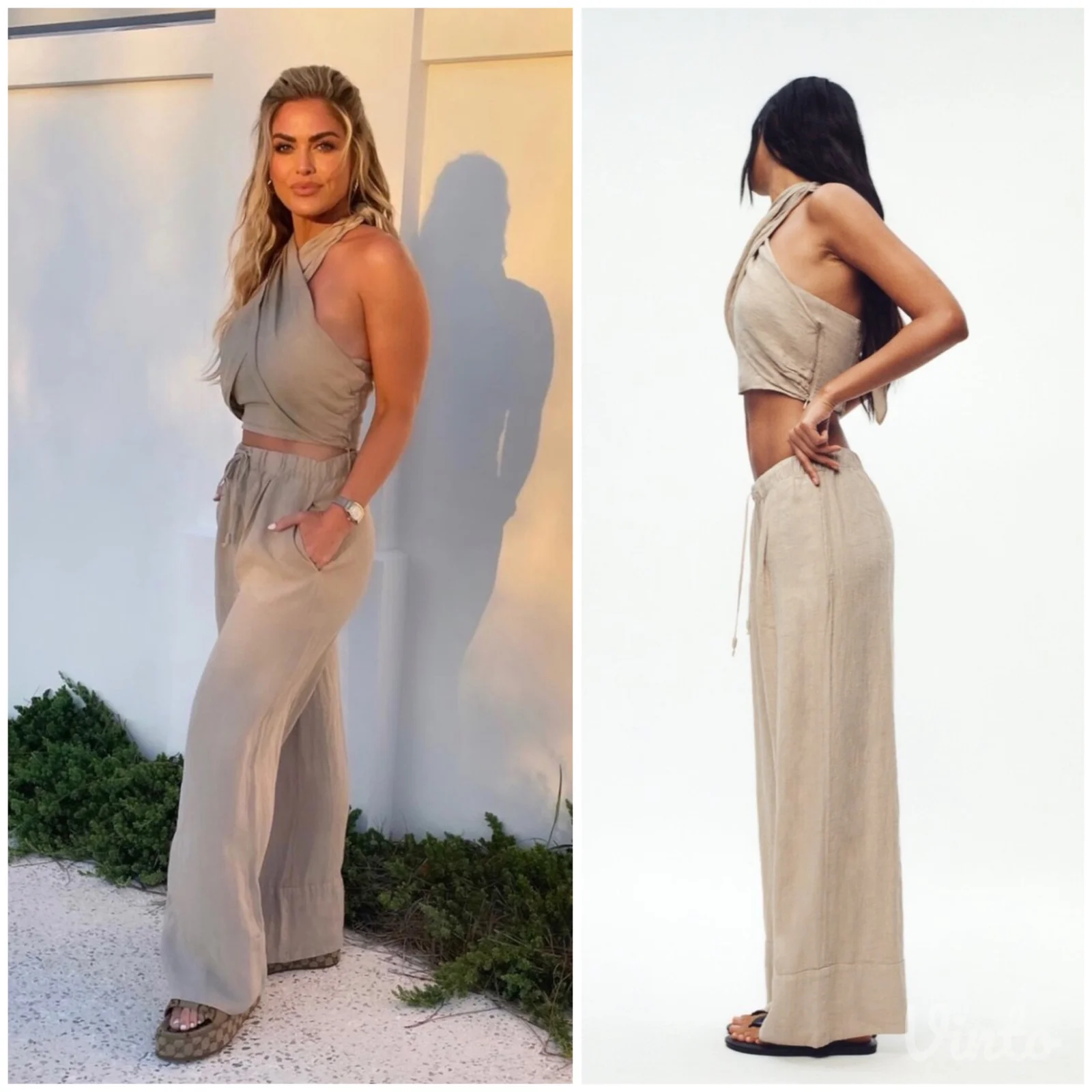 Zara komplet top i pantalone 100% lan Novo
