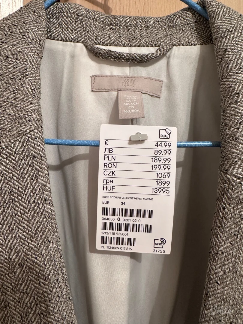 H&M sivi ženski sako