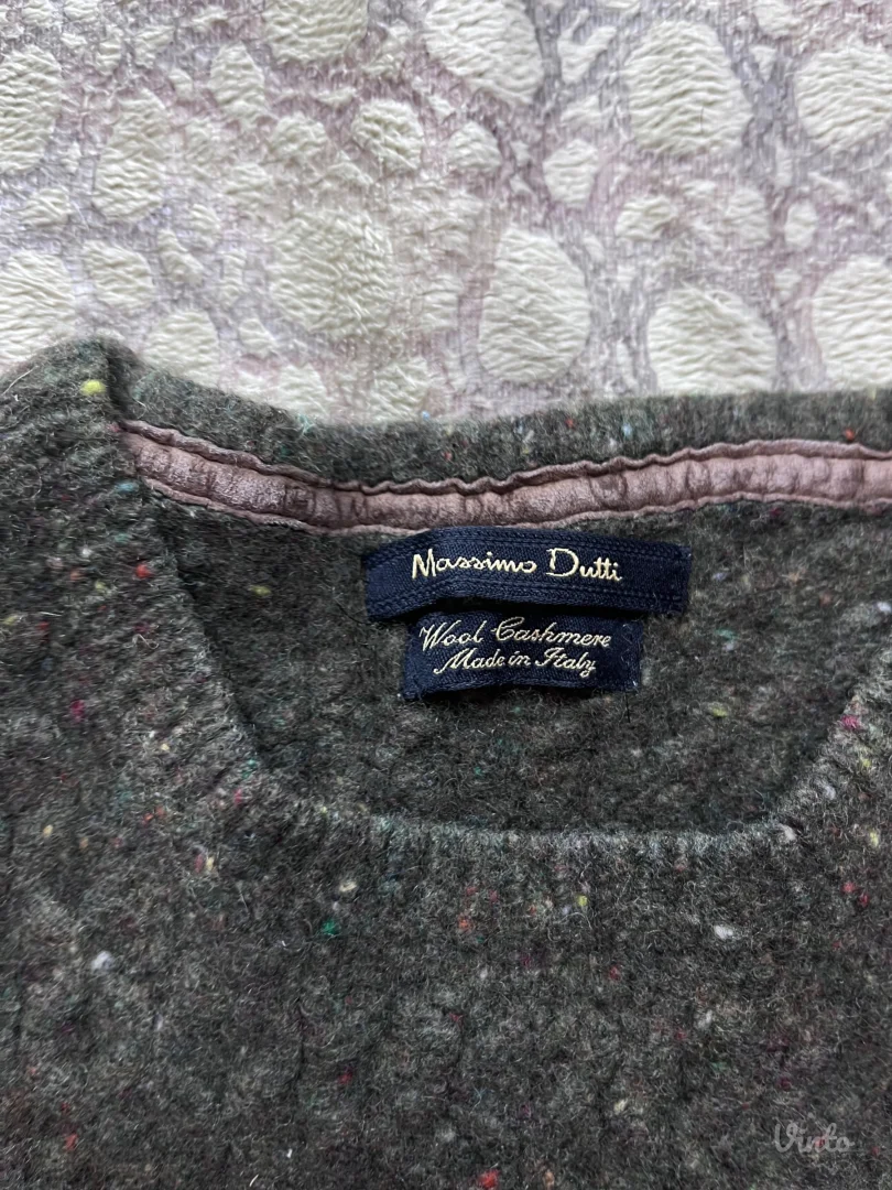 Massimo Dutti maslinasti džemper od vune i kašmira