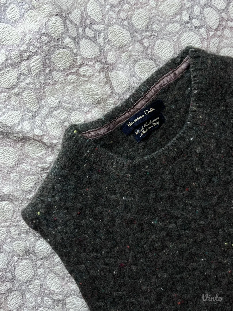 Massimo Dutti maslinasti džemper od vune i kašmira