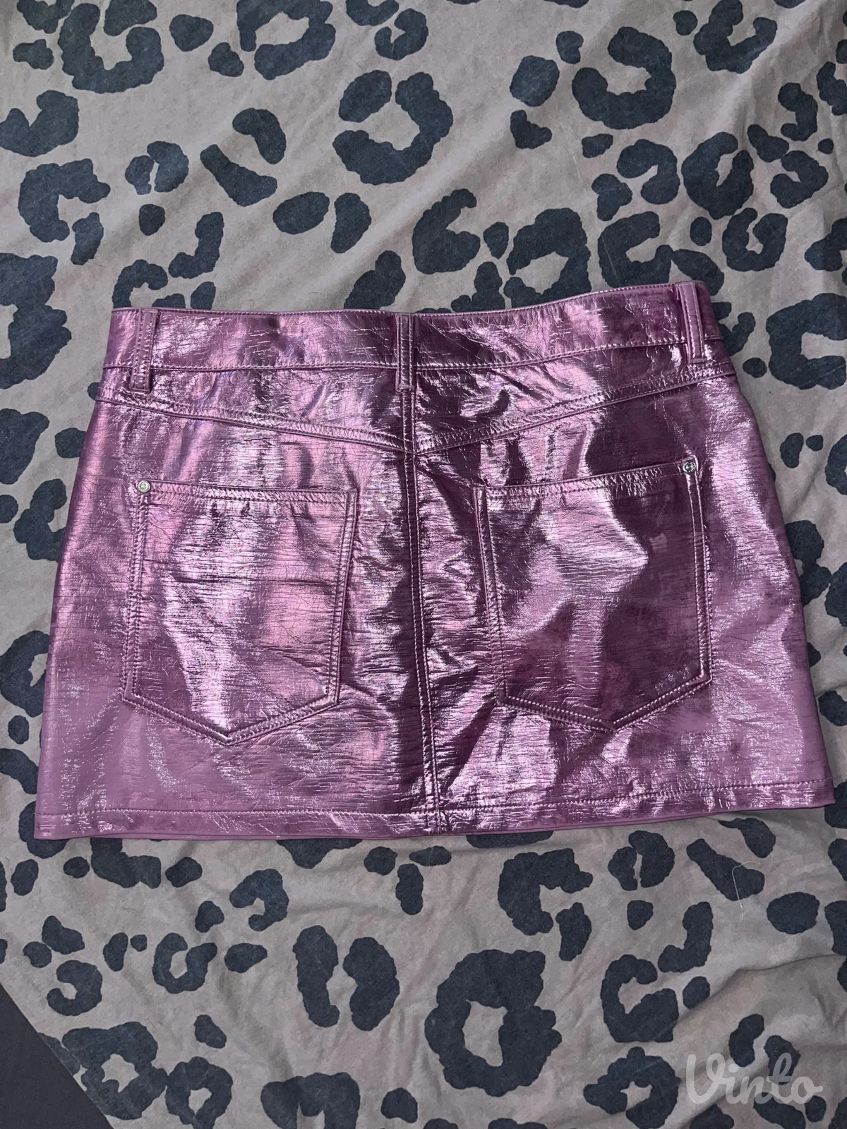 Bershka Barbie metalik roza suknja