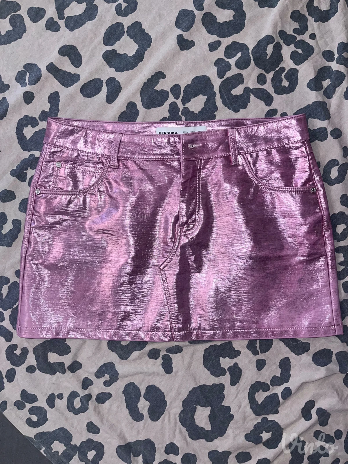 Bershka Barbie metalik roza suknja