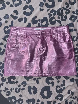 Bershka Barbie metalik roza suknja