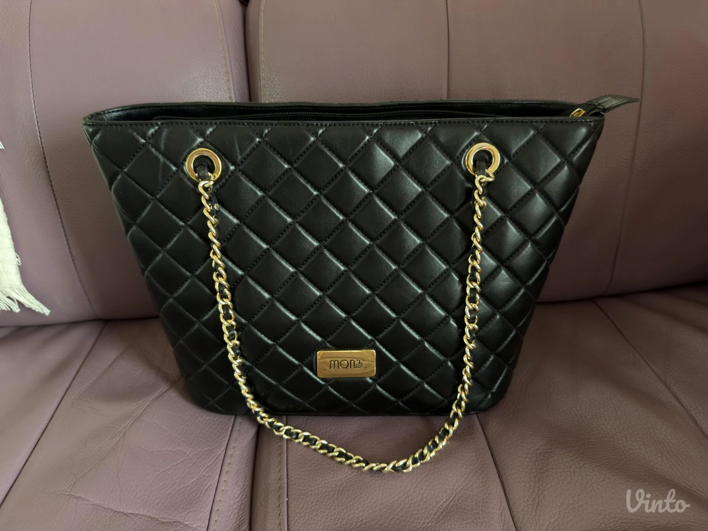 Mona Crna Kožna tašna