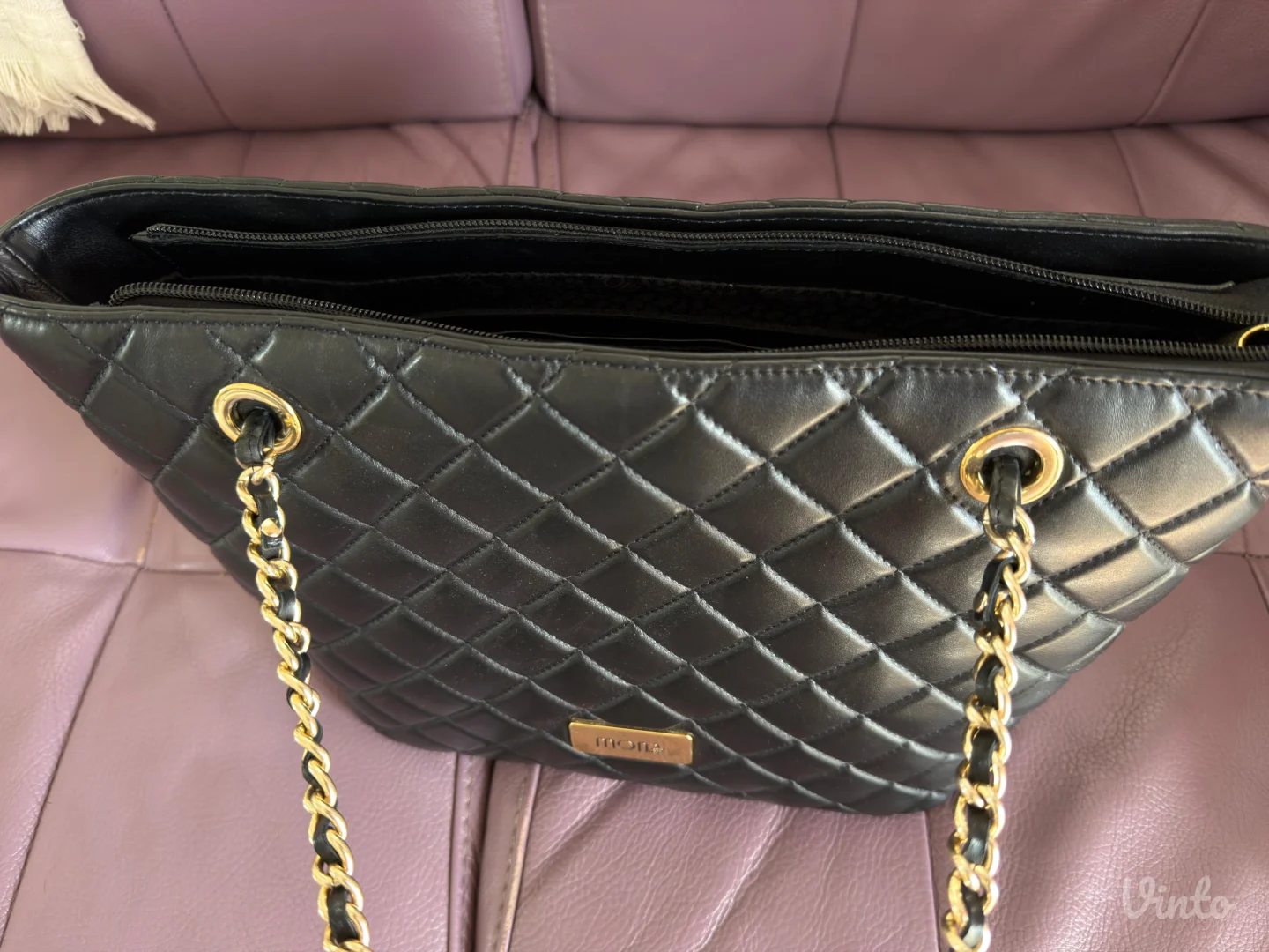 Mona Crna Kožna tašna