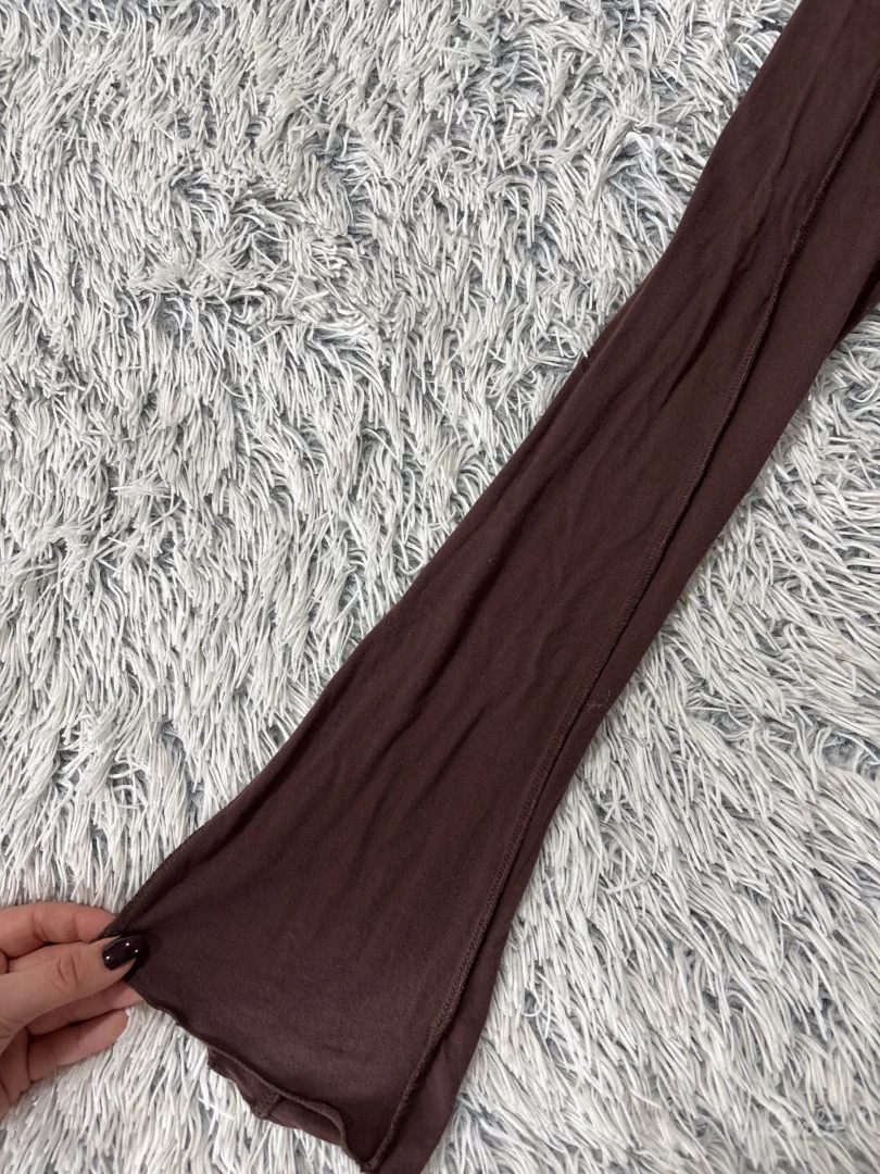 Braon majica sa sirokim rukavima