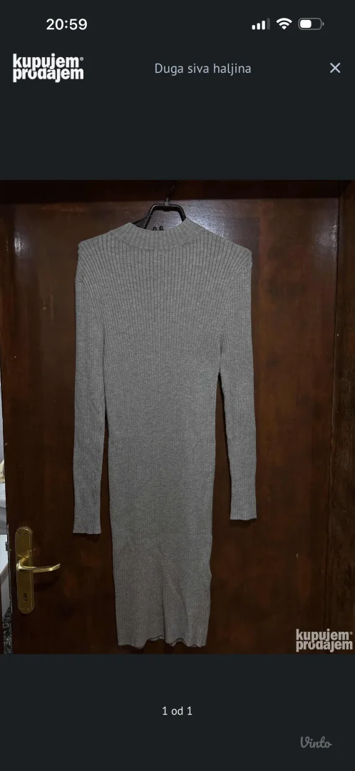Duga siva haljina