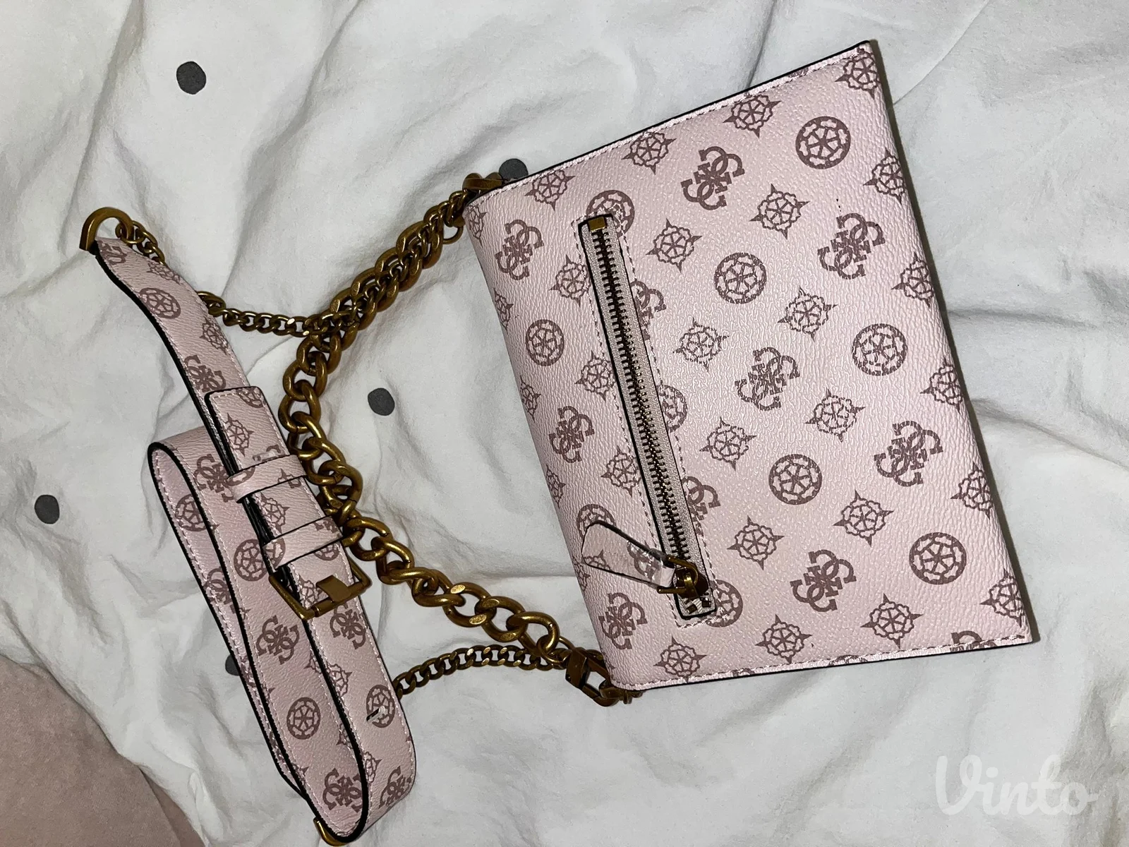 GUESS kozna roze torbica NOVA
