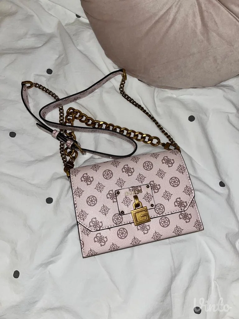 GUESS kozna roze torbica NOVA