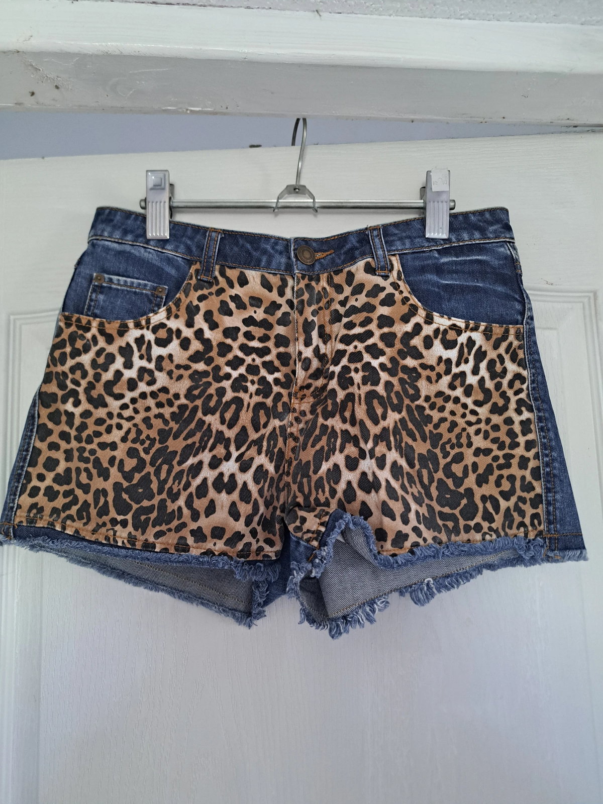 Leopard jeans šorc 40