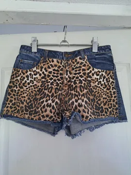 Leopard jeans šorc 40
