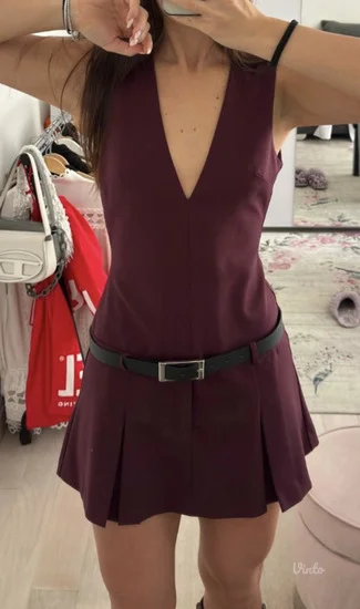 Zara bordo haljina sa sortsem