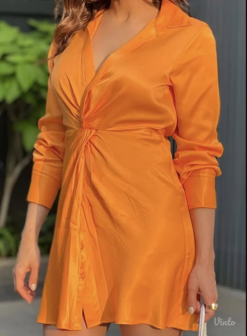 Zara - satin knot mini dress