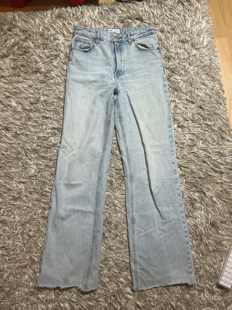 ZARA wide leg svetle farmerke