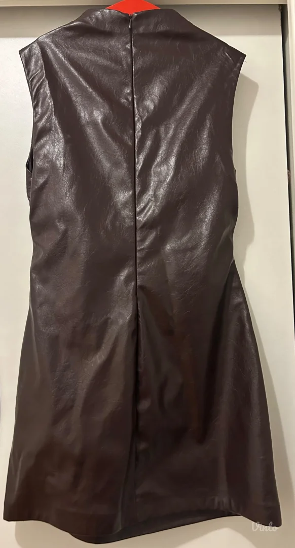 Bordo kožna haljina