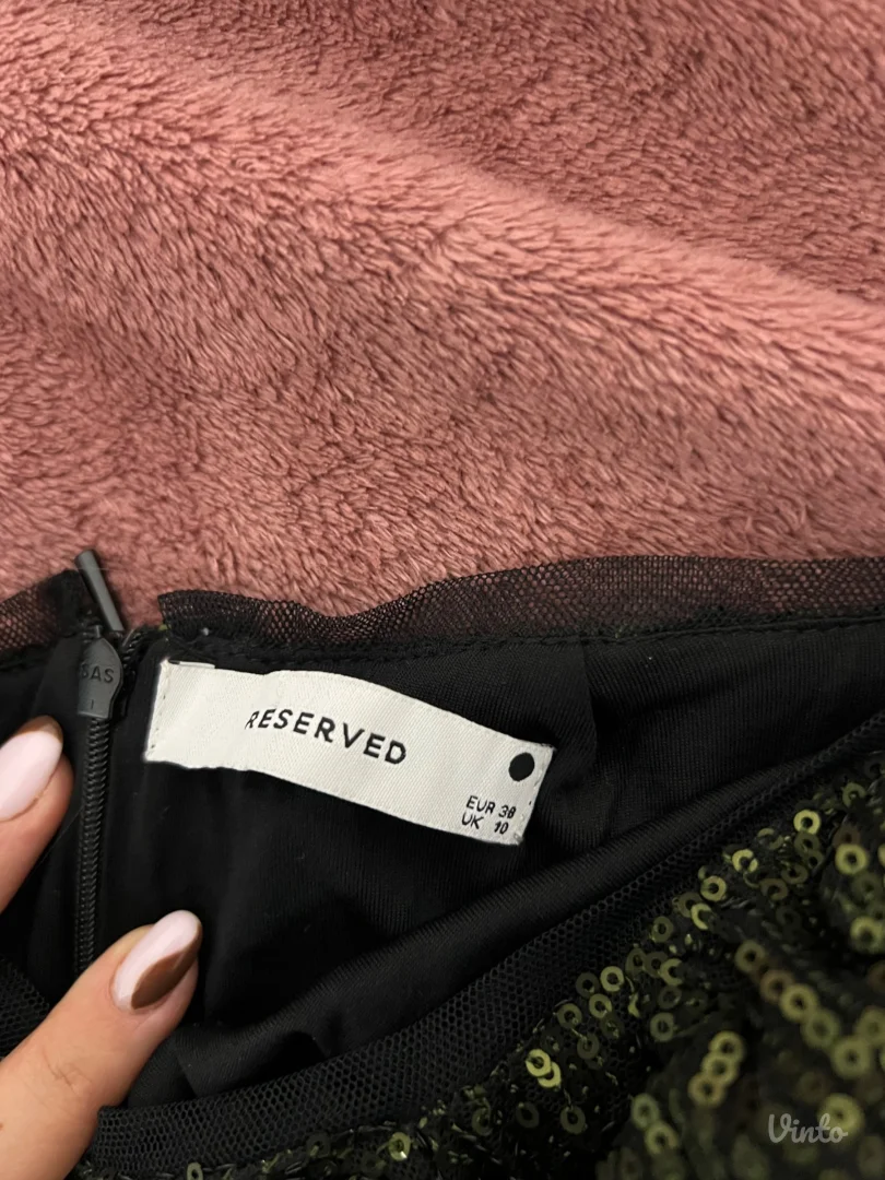 Šljokičava maslinasta suknja