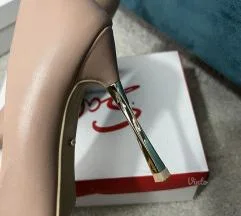 Nežno roze salonke sa zlatnom štiklom