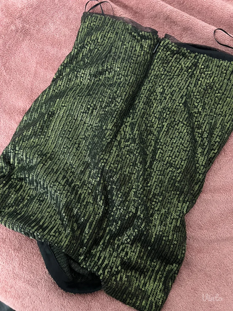 Šljokičava maslinasta suknja