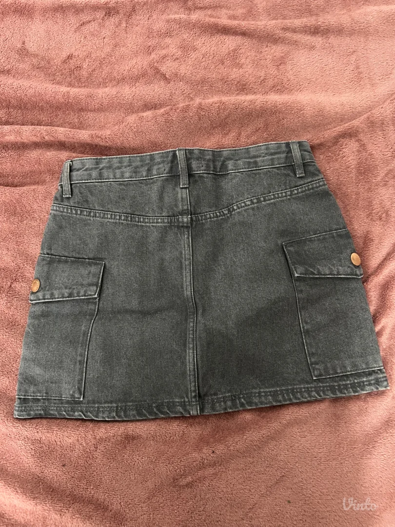 Mini teksas siva suknja