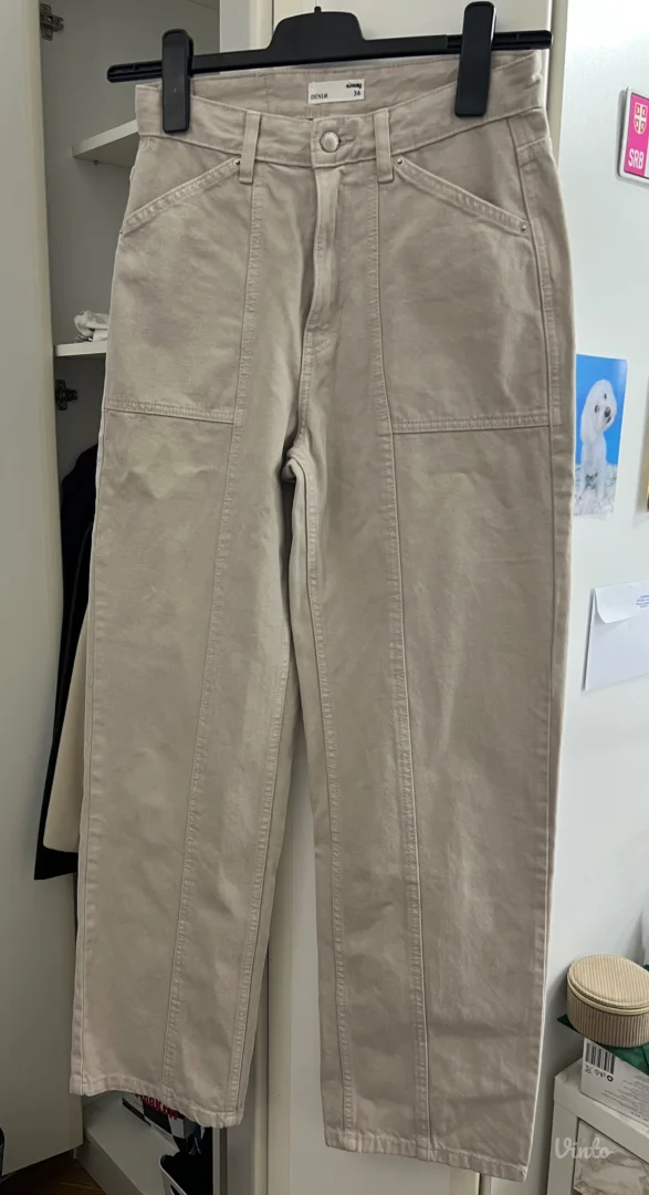 Wide leg bež farmerke