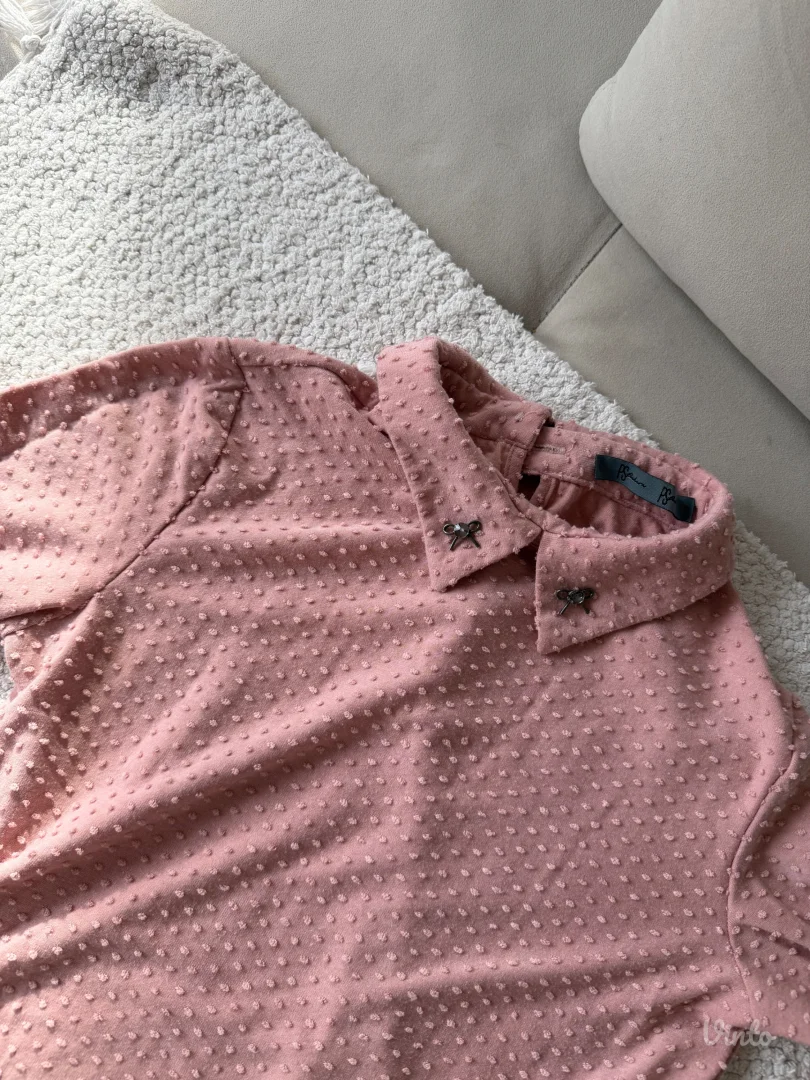 P.S. Fashion - roze bluza sa kragnom